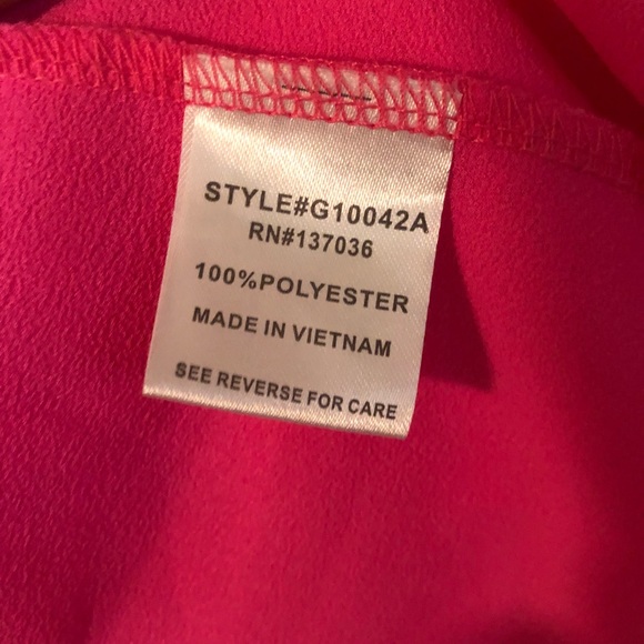 Anthropologie PAPER CRANE Neon Pink Top - Picture 6 of 7